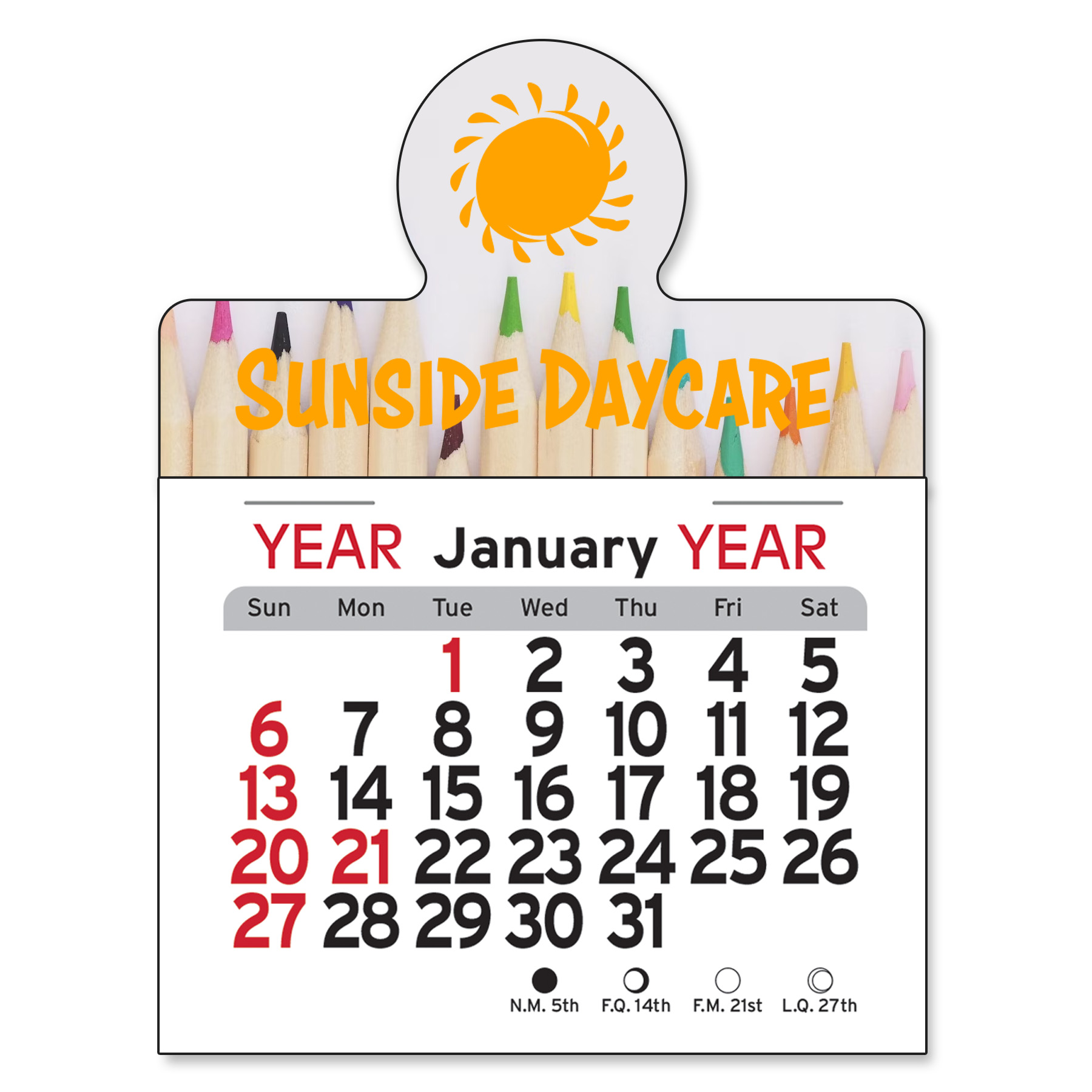1032            - Adhesive Peel-N-Stick® Calendar - Circle                              